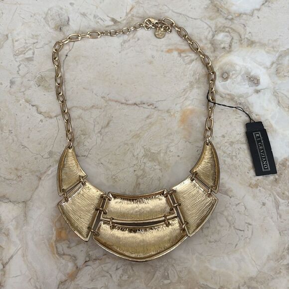 NWT R. J. Graciano Gold Tone & Black Stones Necklace & Bonus Bracelet - Picture 5 of 7